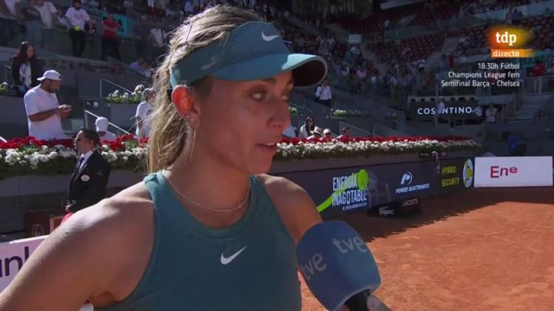 Paula Badosa, tras ganar en su debut en el Mutua Madrid Open 2023: "Estaba con muchos nervios" -- Ver ahora