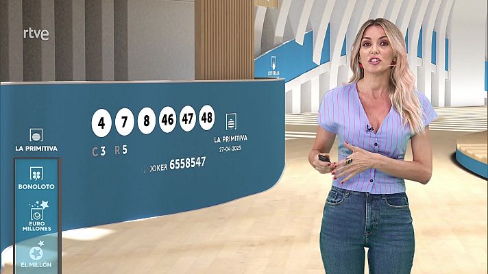Loterías - Sorteo de la Lotería Nacional, Bonoloto, Primitiva y Jóker del 27/04/2023