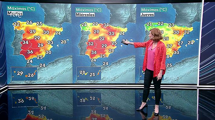 Chubascos y tormentas localmente fuertes en áreas de Cataluña y del sureste peninsular