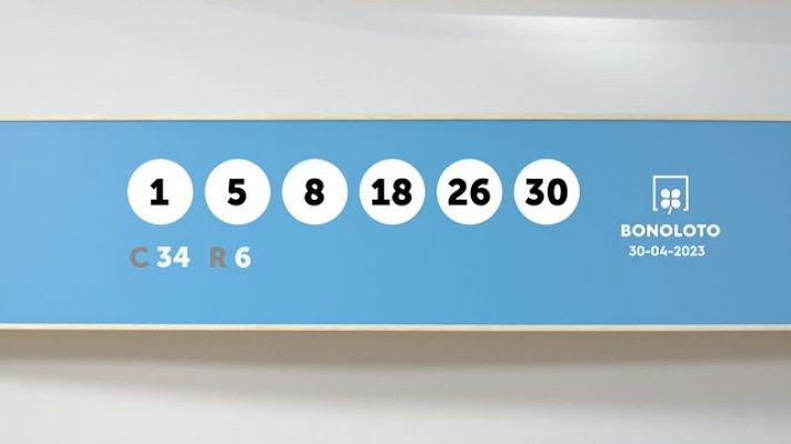 SELAE - Sorteo de la Lotería Bonoloto del 30/04/2023