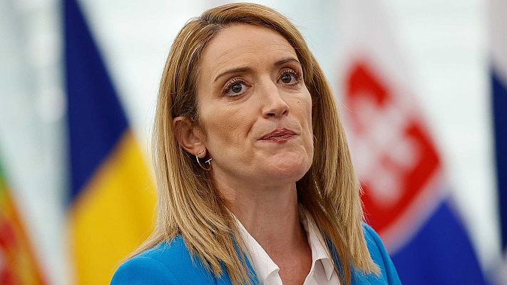 Informativo 24h - Roberta Metsola: "El Parlamento Europeo apoyará sancionar a quien ayude a Rusia a bombardear Ucrania"