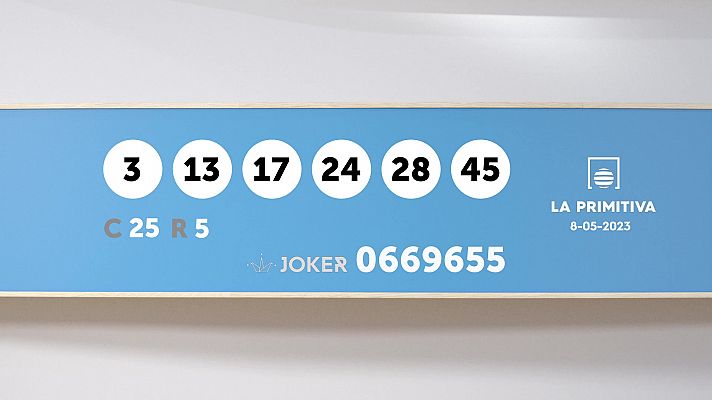 SELAE - Sorteo de la Lotería Primitiva y Joker del 08/05/2023