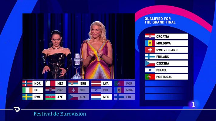 Suecia y Finlandia, entre los países clasificados en la primera semifinal de Eurovisión    