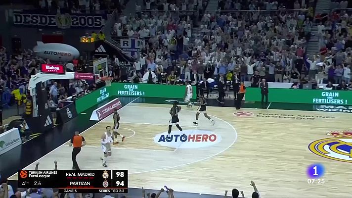 El Madrid remonta al Partizán y se mete en la Final Four de la Euroliga