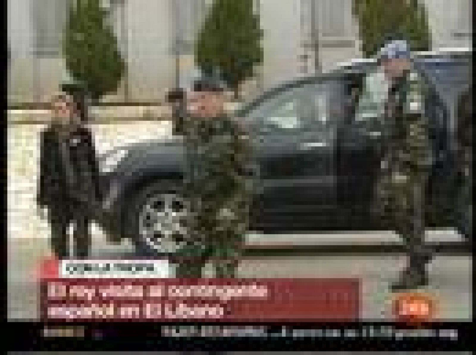El Rey llega a la base española de Marjayún para visitar a las tropas en Líbano