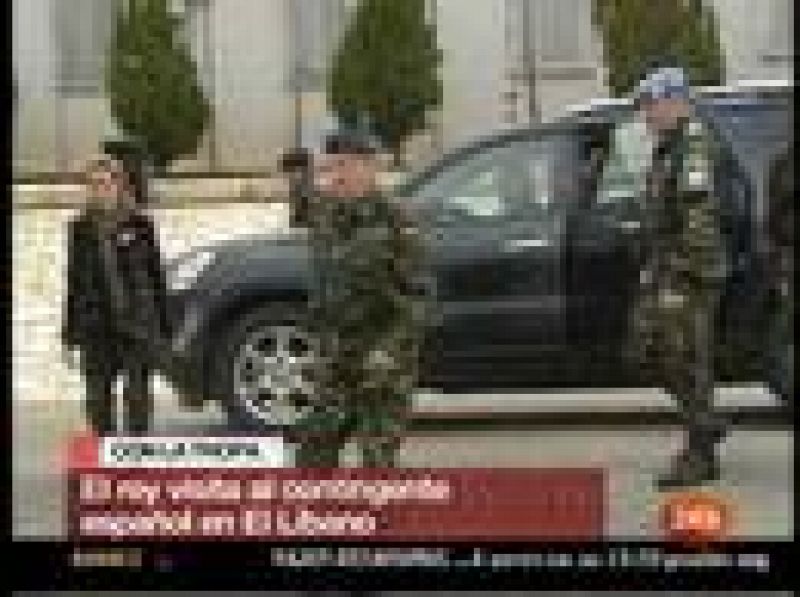 El Rey llega a la base española de Marjayún para visitar a las tropas en Líbano