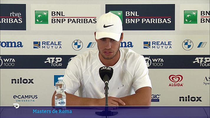 Telediario 2 - Alcaraz, contento de coincidir con Djokovic en un torneo por primera vez en 2023