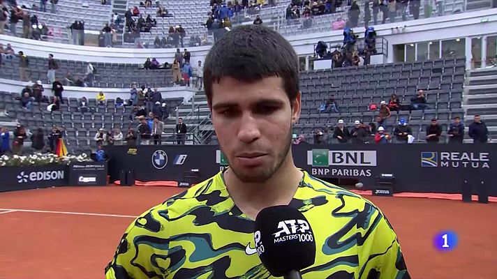 Telediario Fin de Semana - Alcaraz debuta en Roma con victoria y con el premio del número uno