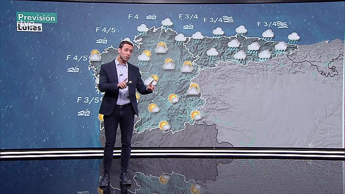 Precipitaciones persistentes en el Cantábrico oriental y norte de Navarra, y localmente fuertes en el este de Cataluña y Baleares