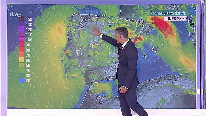 El tiempo - Intervalos de viento fuerte en el litoral noroeste de Galicia, el valle del Ebro y áreas próximas, Ampurdán y Canarias