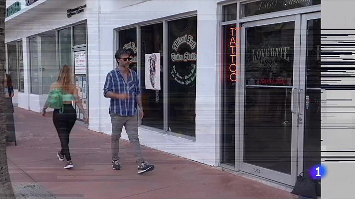 Telediario 1 - Se rueda en Miami la comedia romántica 'Buscando a Coque', con Alexandra Jiménez y Hugo Silva