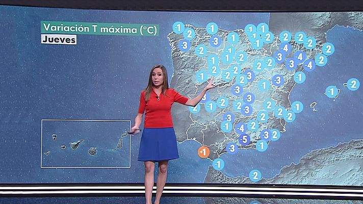 Intervalos de viento fuerte en la costa noroeste de Galicia, valle del Ebro, Pirineos, Ampurdán, Menorca y Canarias