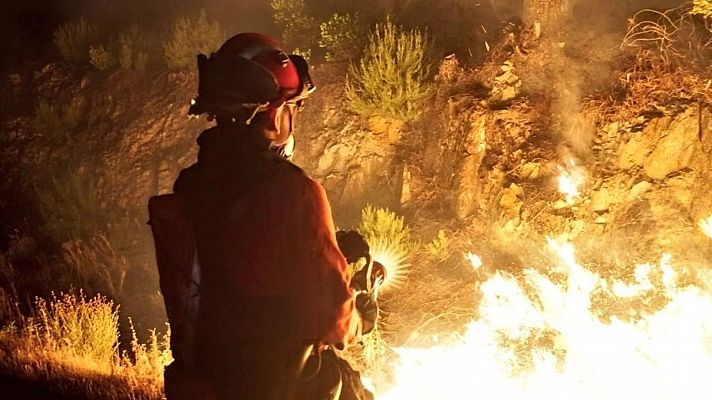 Comandante de la UME de Pinofranqueado sobre el incendio de Las Hurdes: "De la UME hay 230 efectivos"