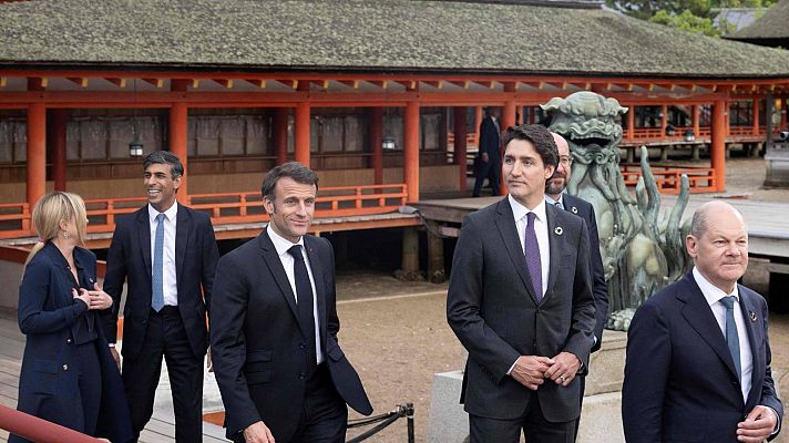 Cientos de manifestantes protestan contra los líderes mundiales reunidos en Hiroshima para el G7