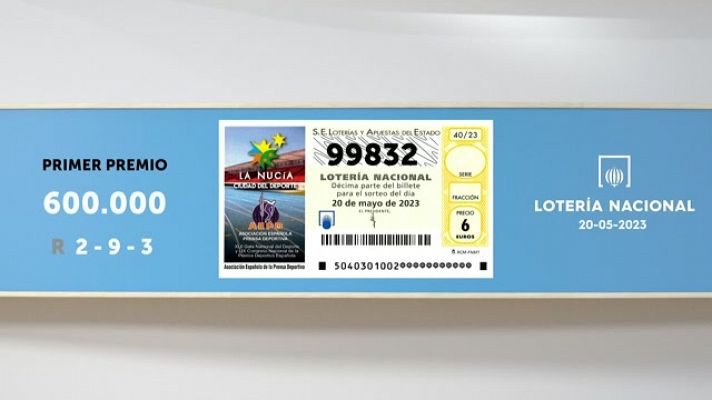 Sorteo de la Lotería Nacional del 20/05/2023