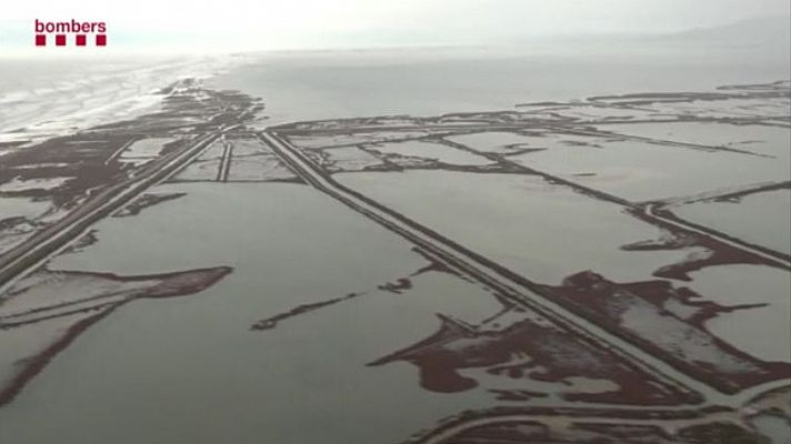 El Delta de l'Ebre després del temporal Glòria