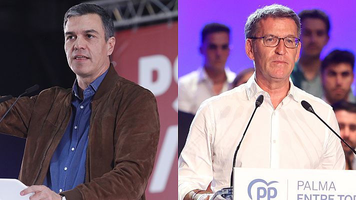 Telediario 1 - Sánchez insiste en que para el PP "gobernar es recortar" y Feijóo pide el voto "masivo" para tener gobiernos "sin intermediarios"