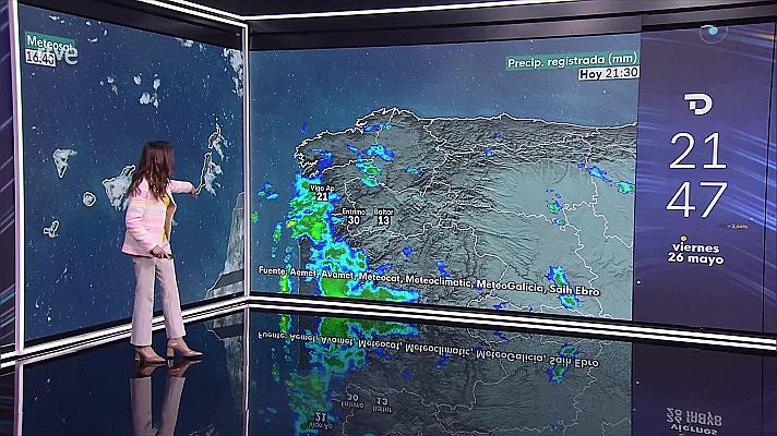 El tiempo - Intervalos de viento fuerte en la costa noroeste de Galicia y en el litoral sureste