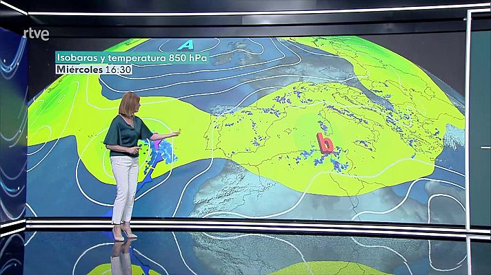 Tormentas localmente fuertes en el interior del cuadrante noroeste peninsular, zona centro, tercio sureste y zonas del noreste     