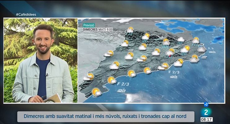 El temps - Dimecres amb ruixats al matí i temepstes a la tarda