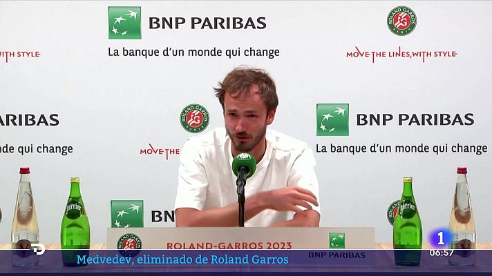 Telediario Matinal - Medvedev, feliz por terminar la temporada de tierra batida: "No me gusta tener arcilla en la boca"