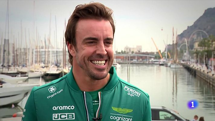 Telediario 2 - Fernando Alonso, a RTVE: "Barcelona tiene una energía especial, siempre tienes un extra cuando corres en casa"