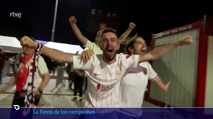 Telediario 1 - Alegría en las calles de Sevilla por la séptima Europa League