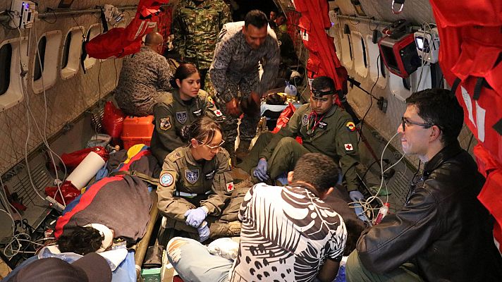 Telediario 1 - Cientos de personas buscaron durante semanas a los niños desaparecidos en la selva colombiana