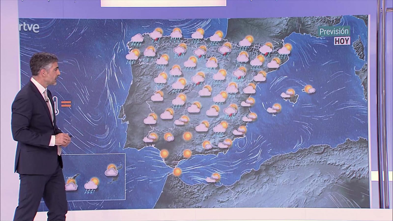 El tiempo: Probables chubascos y tormentas localmente fuertes en los montes de Galicia, cordillera Cantábrica, sistema Ibérico y Pirineos               | RTVE Play