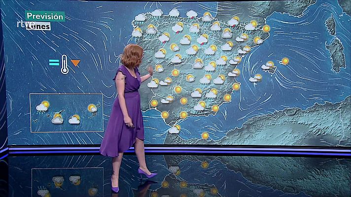 Chubascos y tormentas localmente fuertes en áreas de la mitad norte peninsular y sur del Sistema Ibérico       