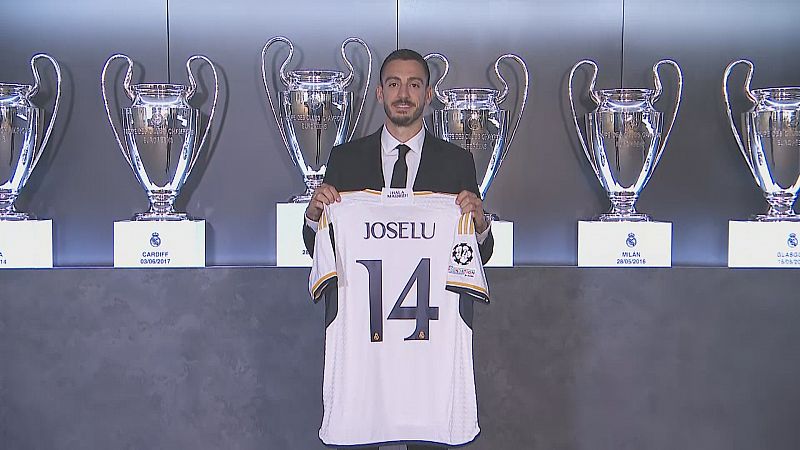 Joselu en su presentación con el Real Madrid: "Yo no vengo a sustituir a nadie"