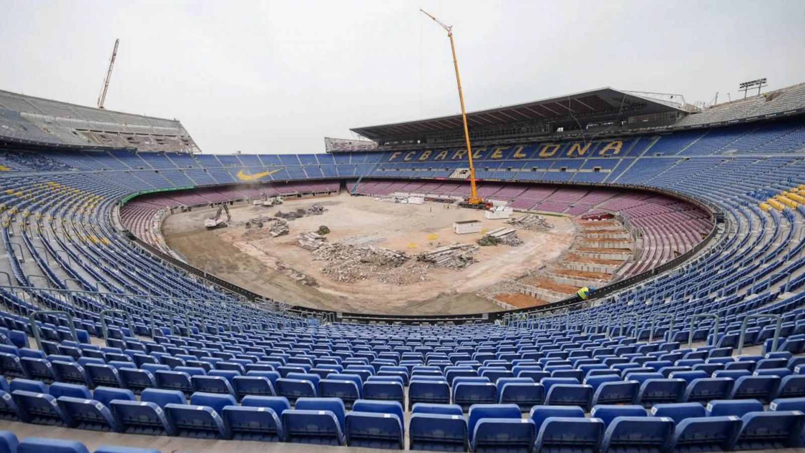 Demoliciones y desmontaje: las obras del Camp Nou avanzan 