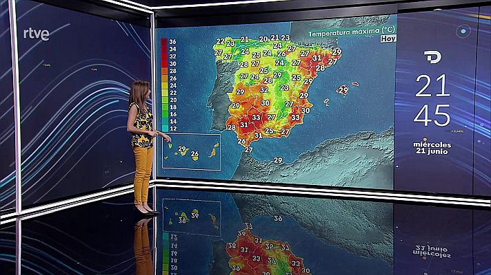 Chubascos y tormentas localmente fuertes en el interior del tercio norte y de la mitad este peninsular