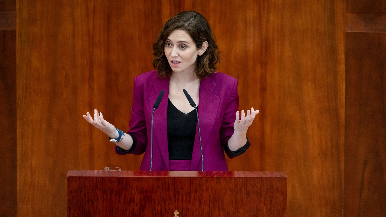 Ayuso entra a un cuerpo a cuerpo con Vox en su debate de investidura mientras la izquierda le pide no retroceder en derechos