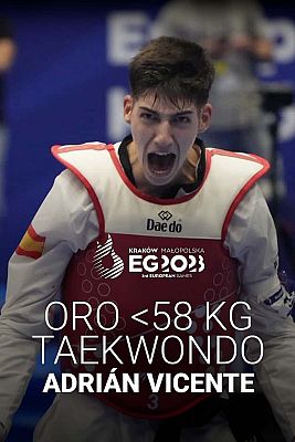 Adrián Vicente consigue el tercer oro en taekwondo para España en los Juegos Europeos