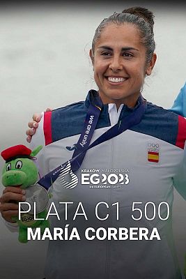 María Corbera logra su tercera medalla en los Juegos Europeos con una plata en el C1 500m