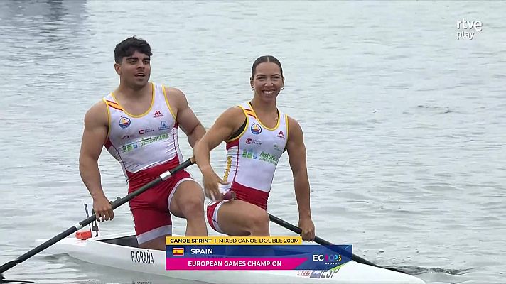 Antía Jácome y Pablo Graña logran el oro en el C2 mixto 200m