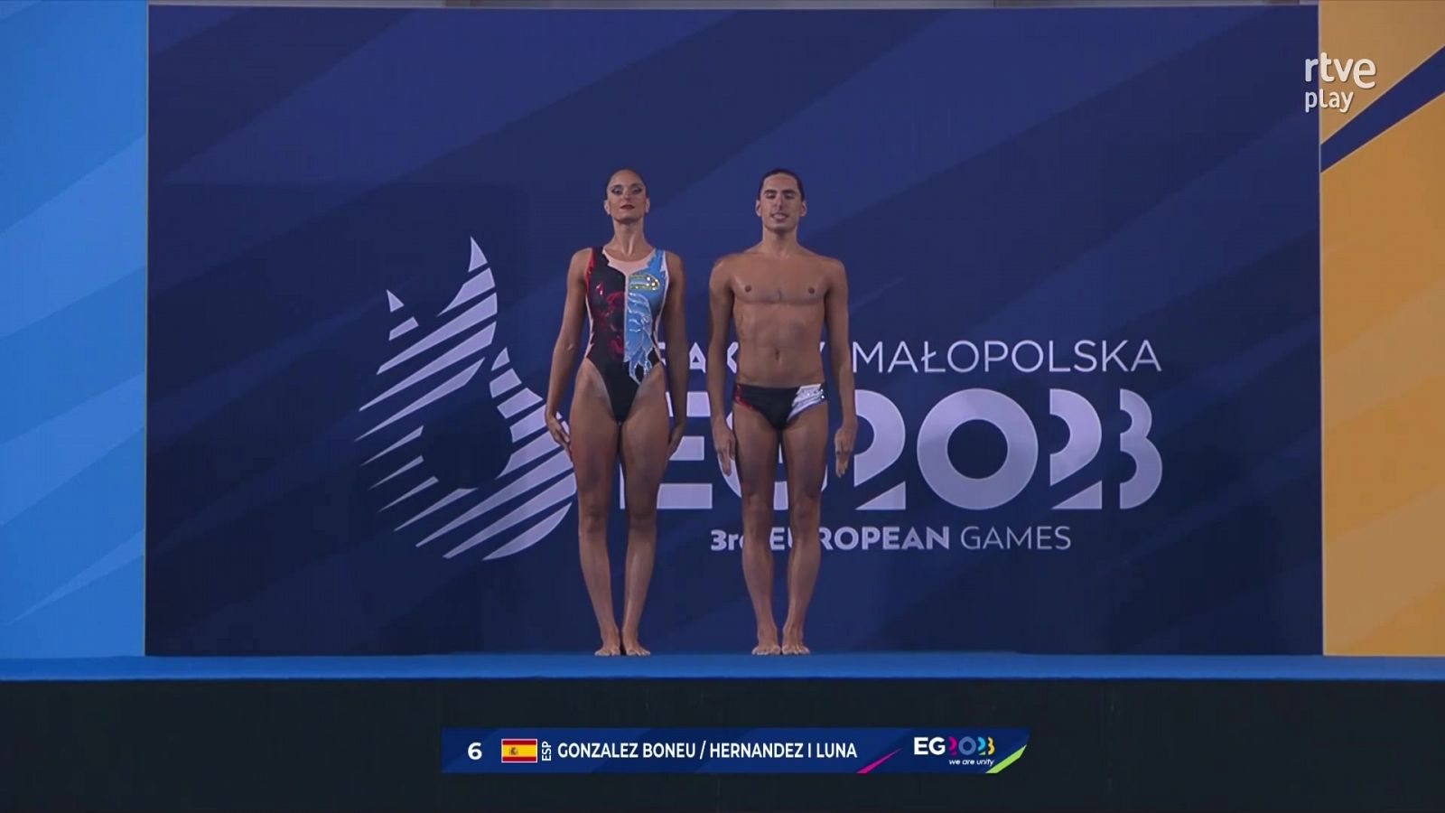 Dennis González y Mireia Hernández consiguen el oro en el dúo mixto libre de natación artística