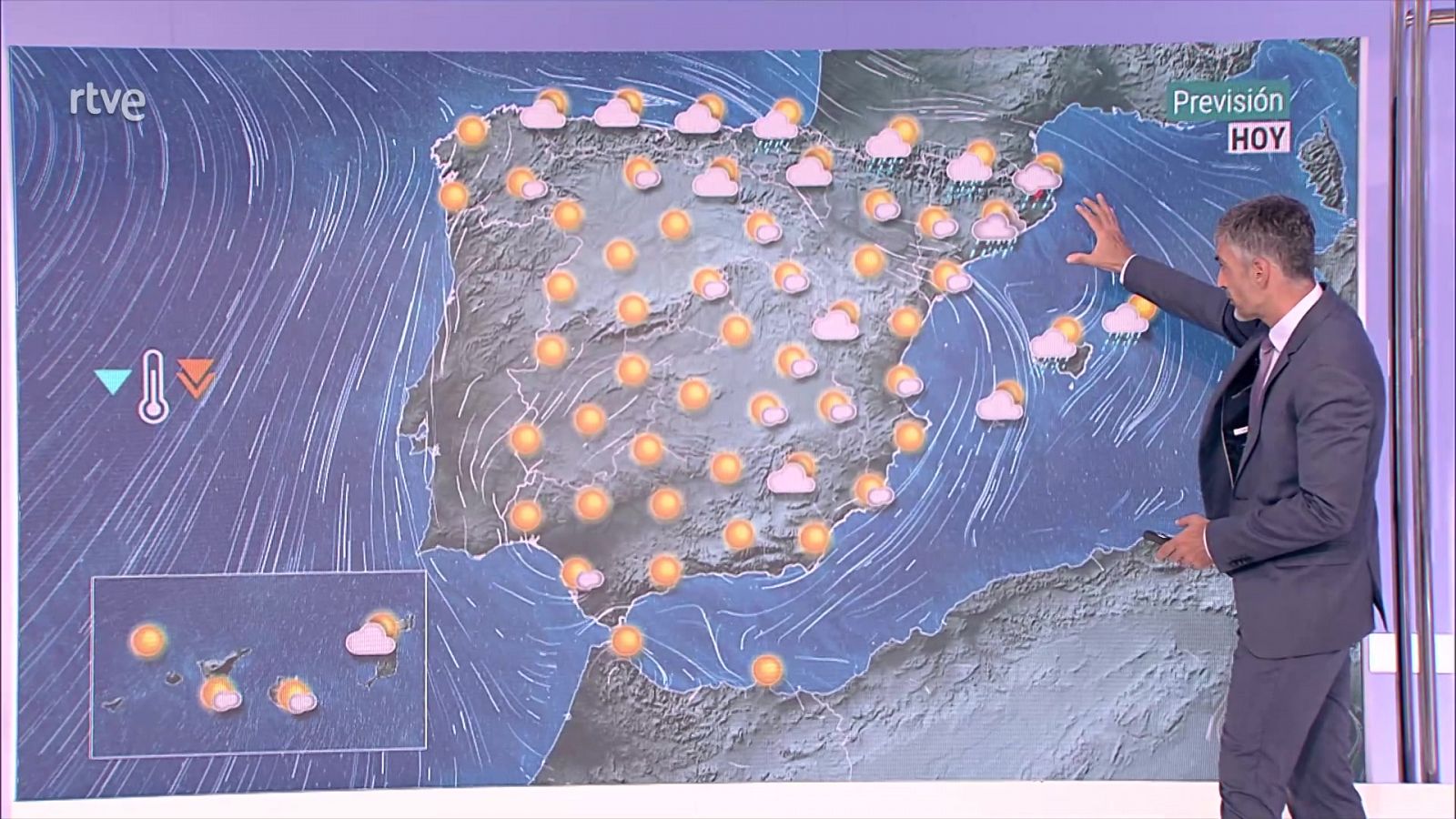 El tiempo: Intervalos de viento fuerte en el valle del Ebro, Ampurdán y Canarias. Temperaturas significativamente altas en Gran Canaria         | RTVE Play