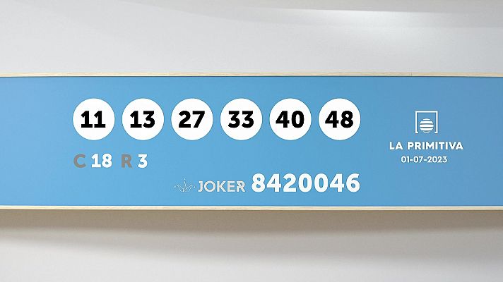 SELAE - Sorteo de la Lotería Primitiva y Joker del 1/07/2023
