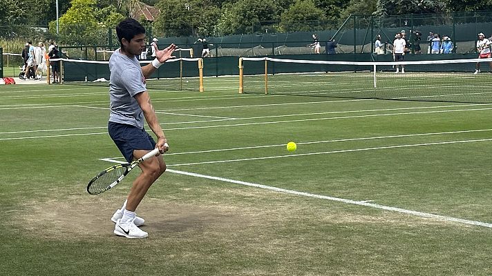 Telediario 1 - Tenis | Carlos Alcaraz ultima su preparación en Wimbledon