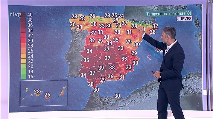 El tiempo - Chubascos y tormentas localmente fuertes en la Ibérica oriental y Pirineos
