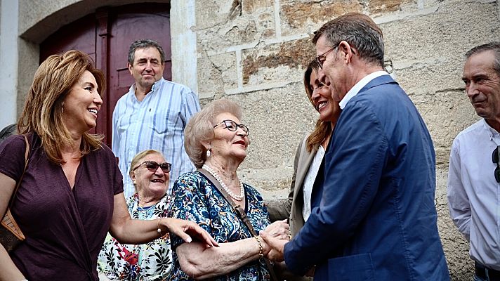 Feijóo llama al "cambio" desde Os Peares, su aldea natal