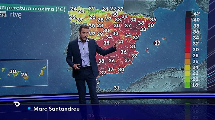 El tiempo - Temperaturas significativamente altas en los valles del Ebro, Guadalquivir y Mallorca