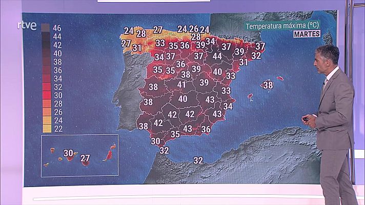 Temperaturas significativamente elevadas en la Península y Baleares, a excepción del noroeste y de litorales del este peninsular