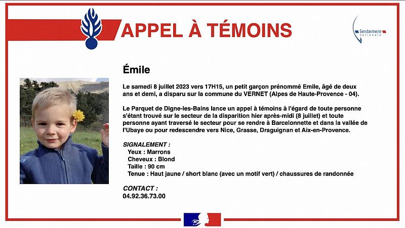 Sin rastro del pequeño Émile: continúa la búsqueda del menor en Francia