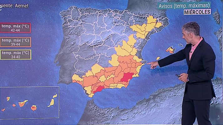 Temperaturas significativamente altas en la mitad sureste peninsular, Baleares y Canarias