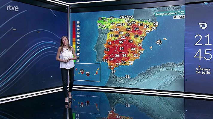 Temperaturas significativamente altas en buena parte del país salvo en el cuadrante noroeste peninsular