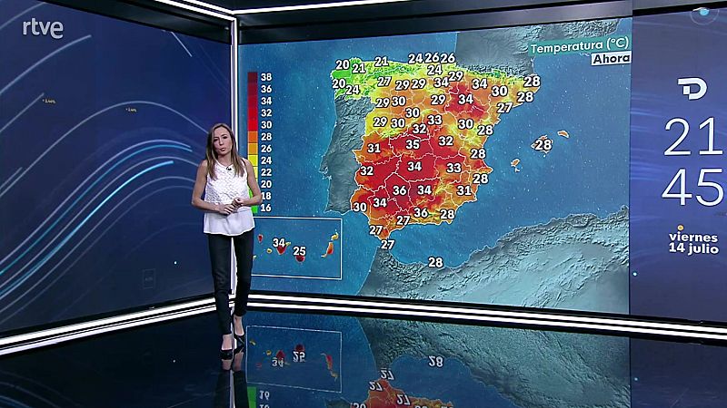 Temperaturas significativamente altas en buena parte del país salvo en el cuadrante noroeste peninsular - ver ahora