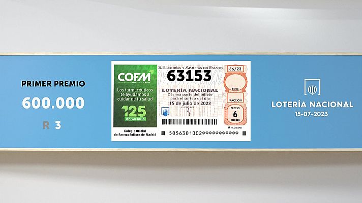 SELAE - Sorteo de la Lotería Nacional del 15/07/2023